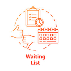 Waiting list concept icon. Planning. Time management. Tasks prioritization. Strategy development. Deadlines idea thin line illustration. Vector isolated outline drawing