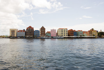 Colorful historical buildings of Willemstad, Curacao