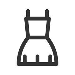 Icon dress in outline style. vector illustration and editable stroke. Isolated on white background.