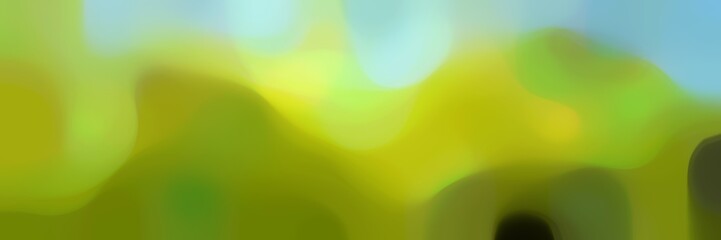 blurred bokeh horizontal background texture with olive drab, pastel blue and very dark green colors space for text or image