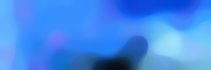 blurred bokeh horizontal background graphic with royal blue, dodger blue and very dark blue colors and free text space