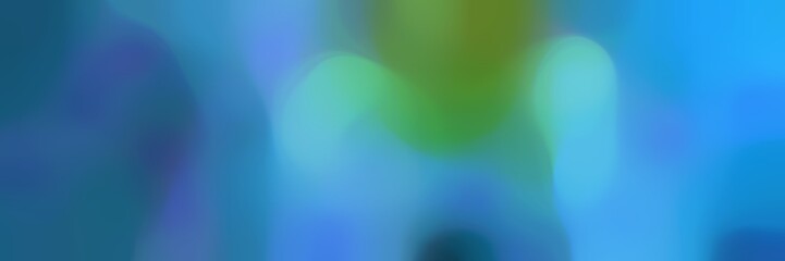 blurred iridescent horizontal background with steel blue, corn flower blue and teal blue colors and space for text or image