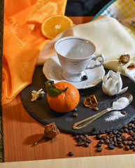 cup of coffee on the table waiting for hot coffee