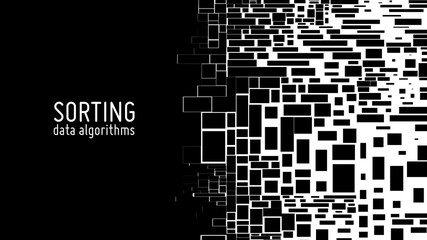 Vector abstract monochrome big data information sorting visualization. Social network, financial database structuration as mosaic chart. Visual complexity clarification. Intricate Mekko graphic