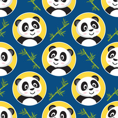 Panda and Bamboo Seamless Pattern