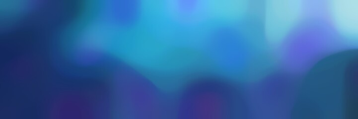 blurred bokeh horizontal background graphic with dark slate blue, steel blue and corn flower blue colors and space for text
