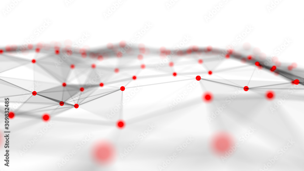 Poster wave 3d. wave of particles. abstract technology background. science background. big data. plexus eff