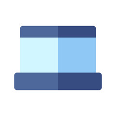Icon laptop in flat style. vector illustration and editable stroke. Isolated on white background.
