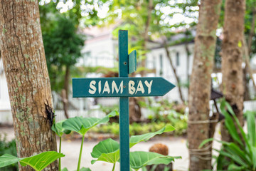 Siam Bay sign, Ko Racha Yai, Thailand