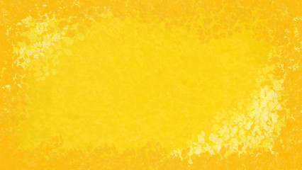 edler Hintergrund gelbgold, Pastell Farbspritzer, mit hellen Blättern in zwei Ecken und am Rand mit orangen Blätterband, luxuriös goldenes zeitloses Design oder einfach nur elegant Gold