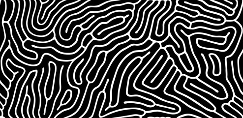 Vector seamless maze pattern. Organic irregular rounded lines. Abstract background.