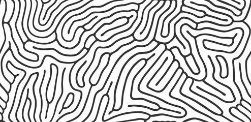 Vector seamless maze pattern. Organic irregular rounded lines. Abstract background.