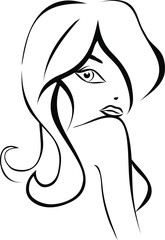 vector illustration of a cute glamorous girl with long hair
