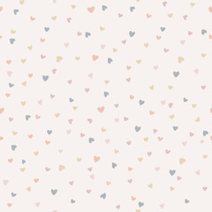 Vector seamless pattern with tiny neutral coloured hearts. Creative scandinavian childish background for Valentine's Day © AngellozOlga