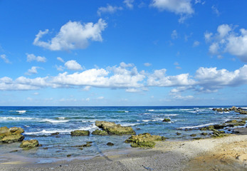  Israeli mediterranean sea shore at low tide