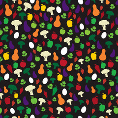 food vegetables herbs and fruits vector pattern