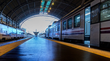 Obraz premium Andén de la estación de tren