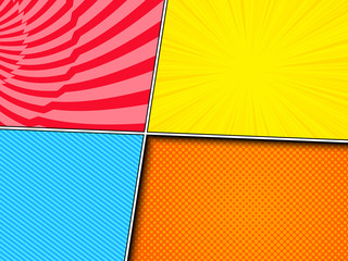 Abstract colorful comic composition