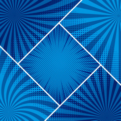 Fototapeta premium Comic blue elegant concept