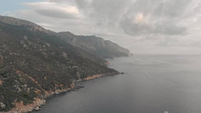 Beautiful Sardinia Coast line by drone
