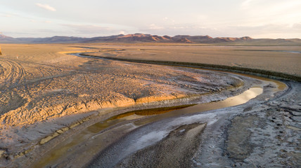 Salt flats desert landscape near Fallon NV
