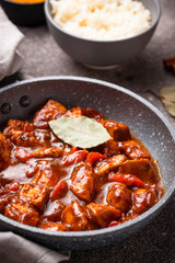 Curry chicken tikka masala with rice