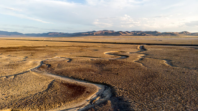Salt flats desert landscape near Fallon NV