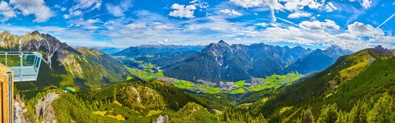 Mountain panorama from a platform on the 