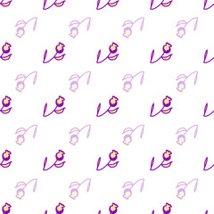 Vector white background spring or summer tulip garden seamless pattern illustration for birthday, fabric, party, event, decoration, gift wrap, scrapbook project, print, wallpaper, textile design, card