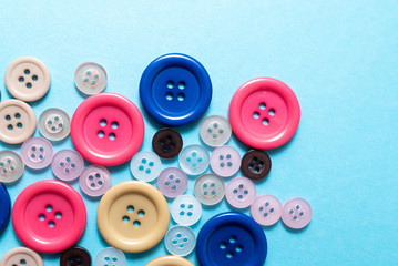 colored buttons on blue background