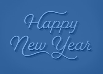 Naklejka na ściany i meble Happy New Year 3D Handwriting Card