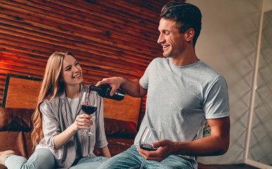 Loving couple on valentines day