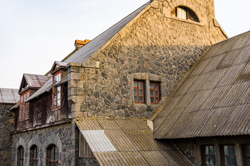 Building of the old water mill in Nemirov, Ukraine