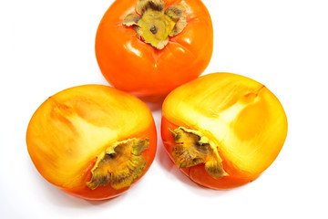 Fruit of persimmon on a white background