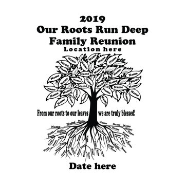 Family Reunion Tree style design - VECTOR