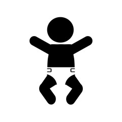 Baby icon, logo isolated on white background. Girl, boy