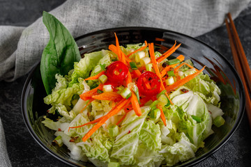 Chinese cabbage salad with carrots