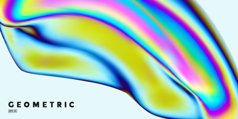 Abstract background with thin film interference. Glossy shape 3d render. Eps10 vector.