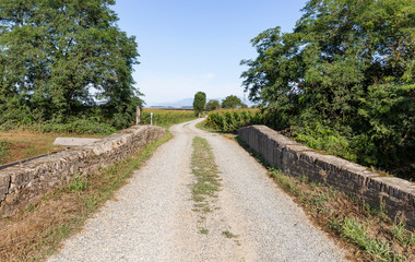 old bridge over canal Cavour (Novara-Vercelli), Piemonte region, Italy