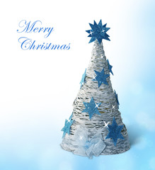 White Christmas Tree with blue stars
