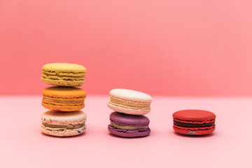 Few stacks of macaroon cakes to illustrate a jump in blood sugar levels when consuming carbohydrates