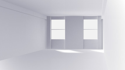Fototapeta na wymiar Empty Room Interior White Background. 3d Render Illustration