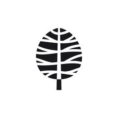 Tree simple black vector icon. Stylized glyph symbol.