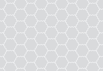 Abstract circle hexagonal vector background. Geometric seamless texture. grey and white colors