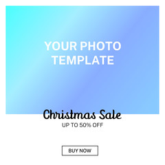 Christmas sale banner template, modern new year discount element vector illustration