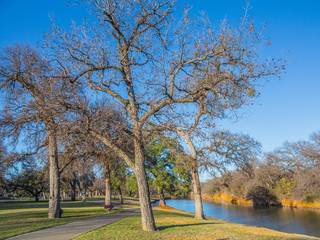 Fototapeta premium Brownwood Tx Riverside park autumn fall 