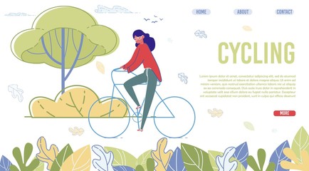 Outdoor Cycling Flat Landing Page Vector Template