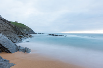 A long exposure of a beach in northern Spain