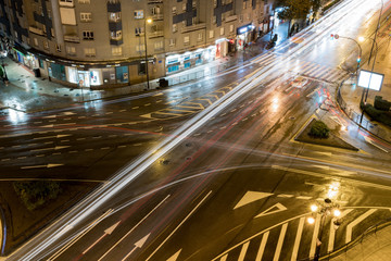 Long exposure photo of a Spanish city