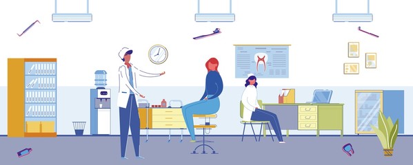 Bright Banner Examination In Doctors Office.